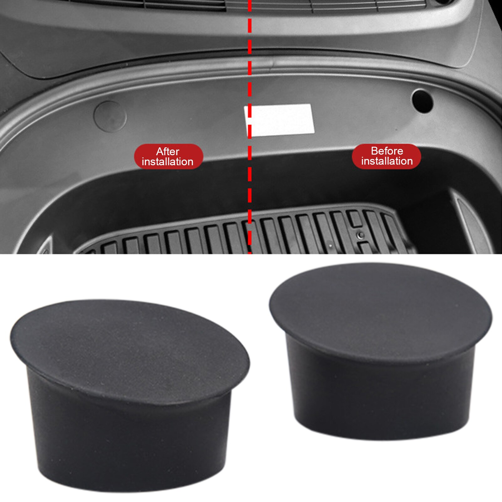 2 Stuks Voor Kofferbak Anti-Dust Caps Voor Tesla Model 3 Schroef Beschermende Doos Gat Plug Cover Organizer Siliconen auto Opslag -2022