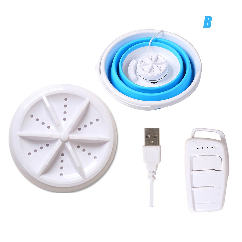 Bañera plegable portátil para lavado de ropa, Mini lavadora automática, cubo para el hogar, balde de lavar ropa rotativo: B