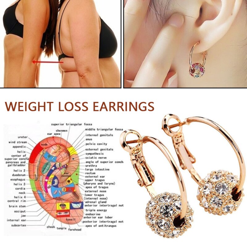 1 Pair Magnetic Therapy Weight Loss Earrings