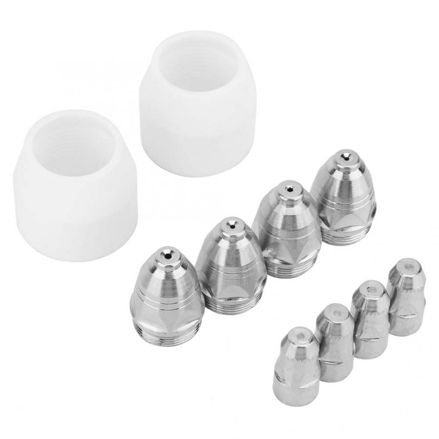 10Pcs 1.1/1.3/1.5/1.7mm P80 Electrode Nozzle Air Plasma Consumable Metal Cutter Kit Cutting Torch Nozzle Silk Electrode Tip Set