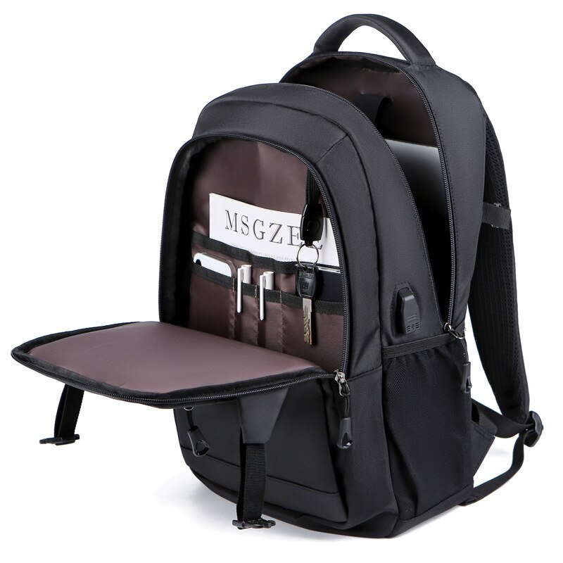 Large-Capacity Travel Business Backpack Student Cool Laptop Nylon Black Backpack Waterproof School Bag