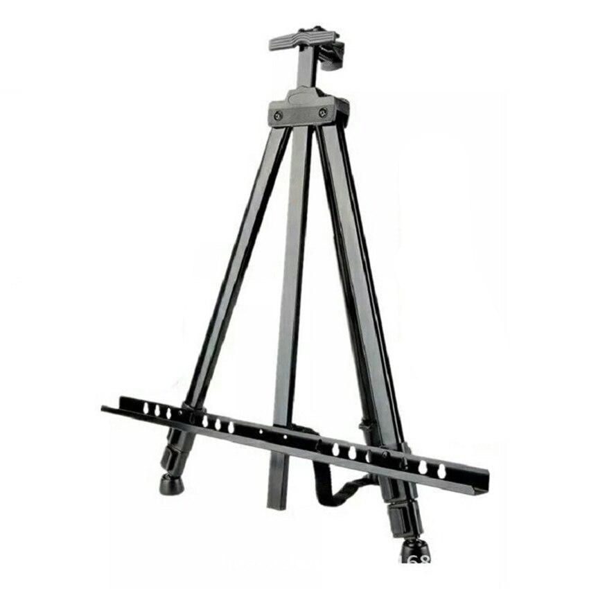 1.6M Reinforced Artist Easel Stand Iron Tripod Display Easel Adjustable Height with Portable Bag Painting Sketch Folding Easel