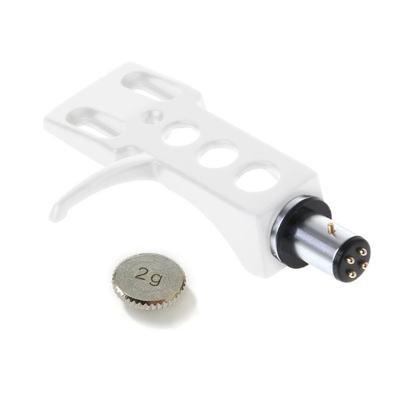 Universele Draaitafel Headshell Mount Lp Phono Cartridge Vervanging Fonograaf Hoofd Houder Stylus Lood Draad: White