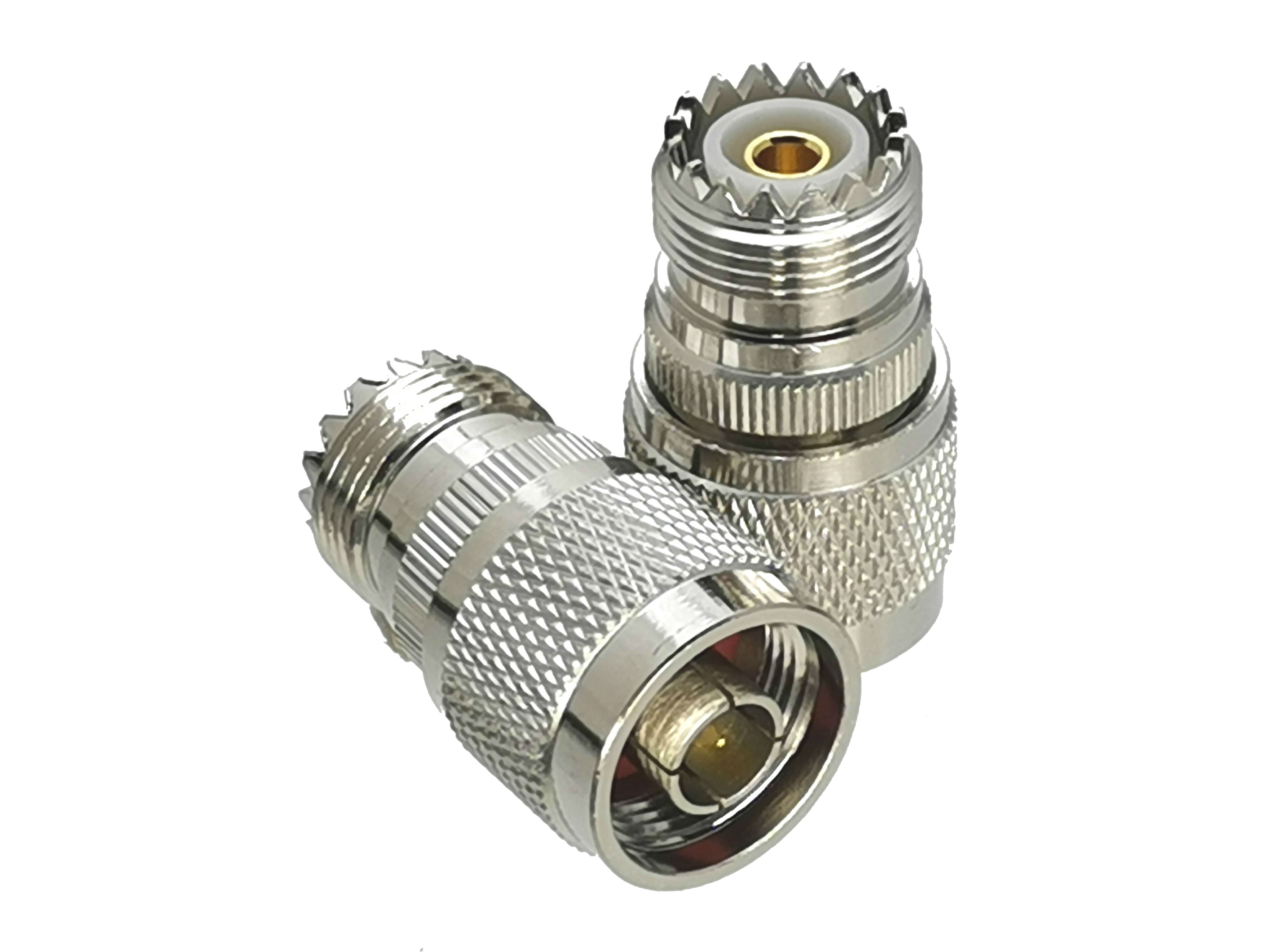 1Pcs N to N / UHF PL259 SO239 Male plug & Female jack & T Splitter & Right angle RF Coaxial Adapter connector Test Converter