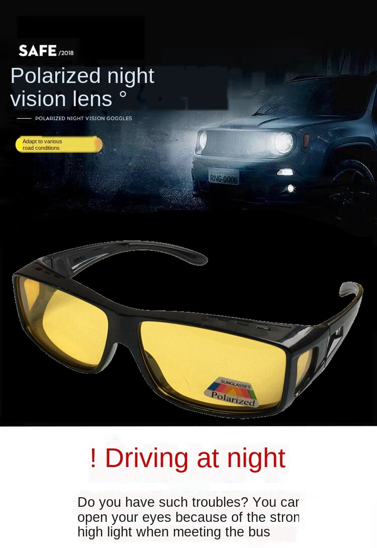 Nattesynsbriller til kørsel af sort teknologi polariseret lys natblændende fjernlys auto tilbehør