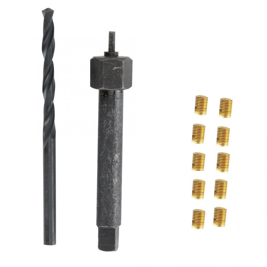 12pcs M2.5x0.45 Thread Repair Kit Self Tapping Thread Insert Drill Bit Installation Tool Repair Kit