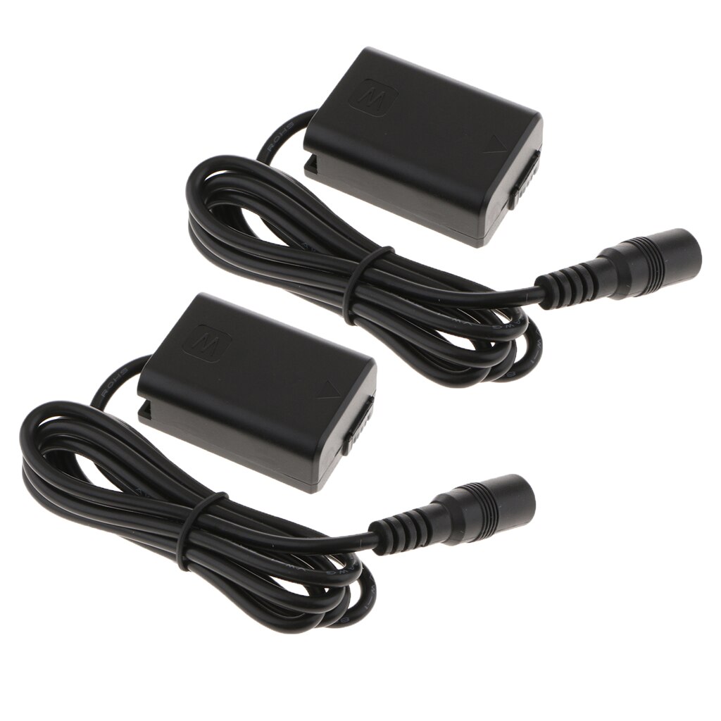 2 pçs manequim bateria NP-FW50 dc adaptador de alimentação do acoplador para sony a7m2 a7s a7r a7