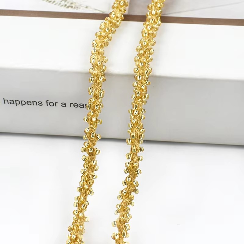 1/2/4/8M 5mm Kralen Kant Trim Lint Glas Kraal Koord Gordijn Trouwjurk decoratieve Ketting Portemonnee Veters Kleding Rand Versieringen