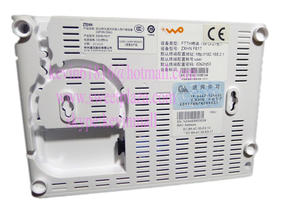 Z T E GPON terminale ZXHN F617 FTTO o FTTH ONT Con 4 porte ethernet e 2 porte voce, stessa funzione come F620 V5