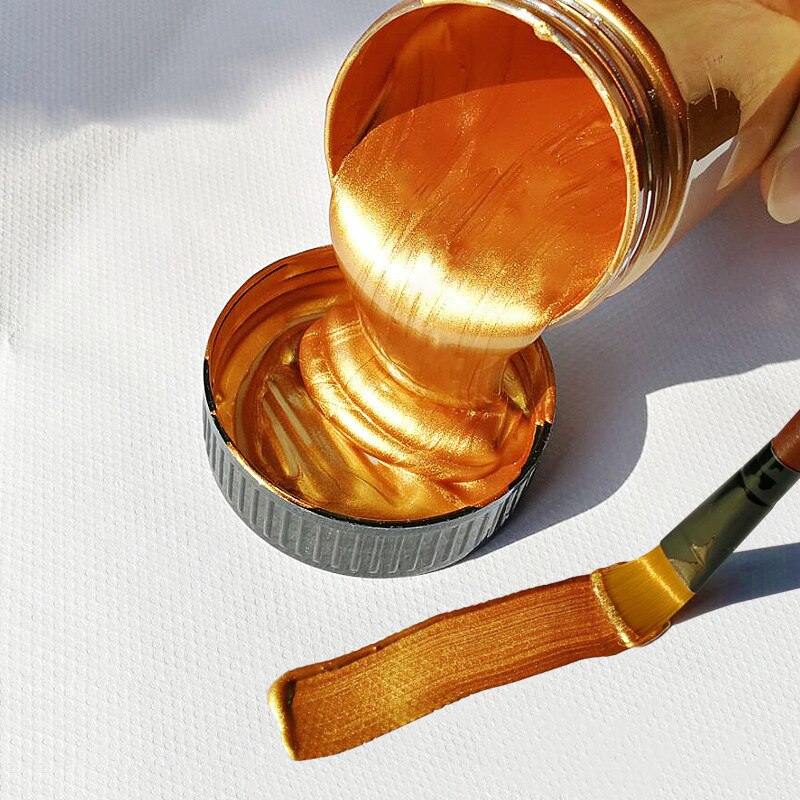 100/300ml Gold Paint Metallic acrylic paint,waterproof not faded for Statuary Coloring DIY hand painted graffiti Varnish Coating: Bronze / 100ml
