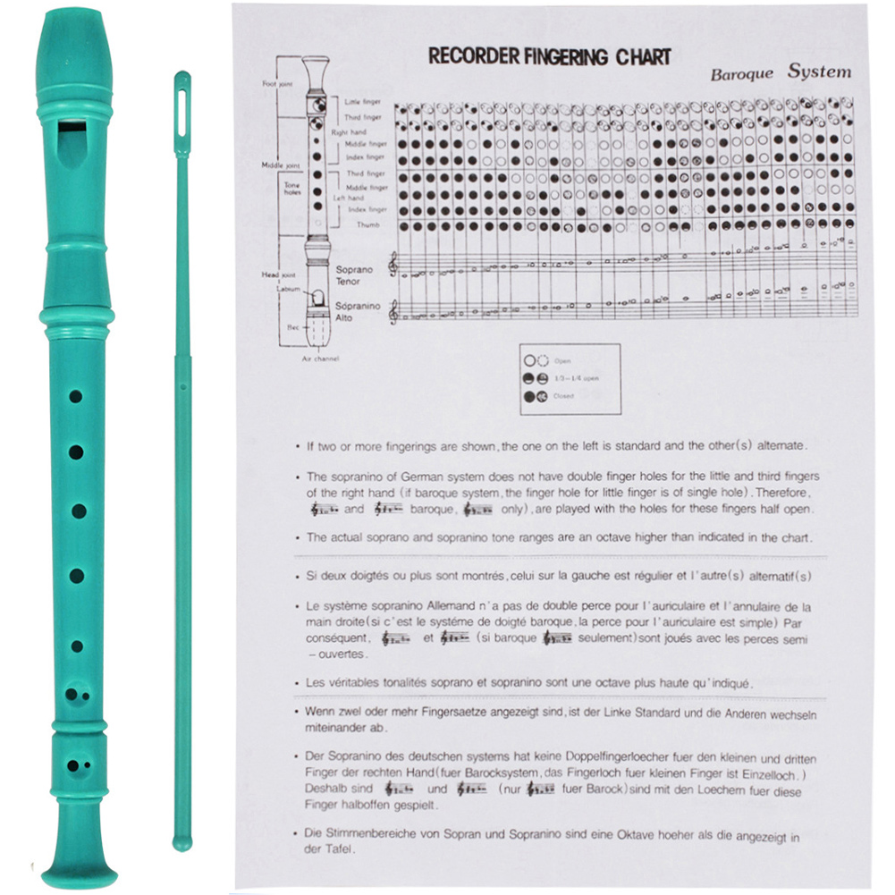 Clarinete ABS para niños y adultos, instrumento Musical educativo, con palo de limpieza, T8: dark blue