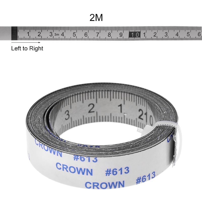 Stainless Steel Miter Track Tape Measure Self Adhesive Metric Scale Ruler 1M-3M For T-track Router Table Saw Woodworking Tool: Left to Right-2M