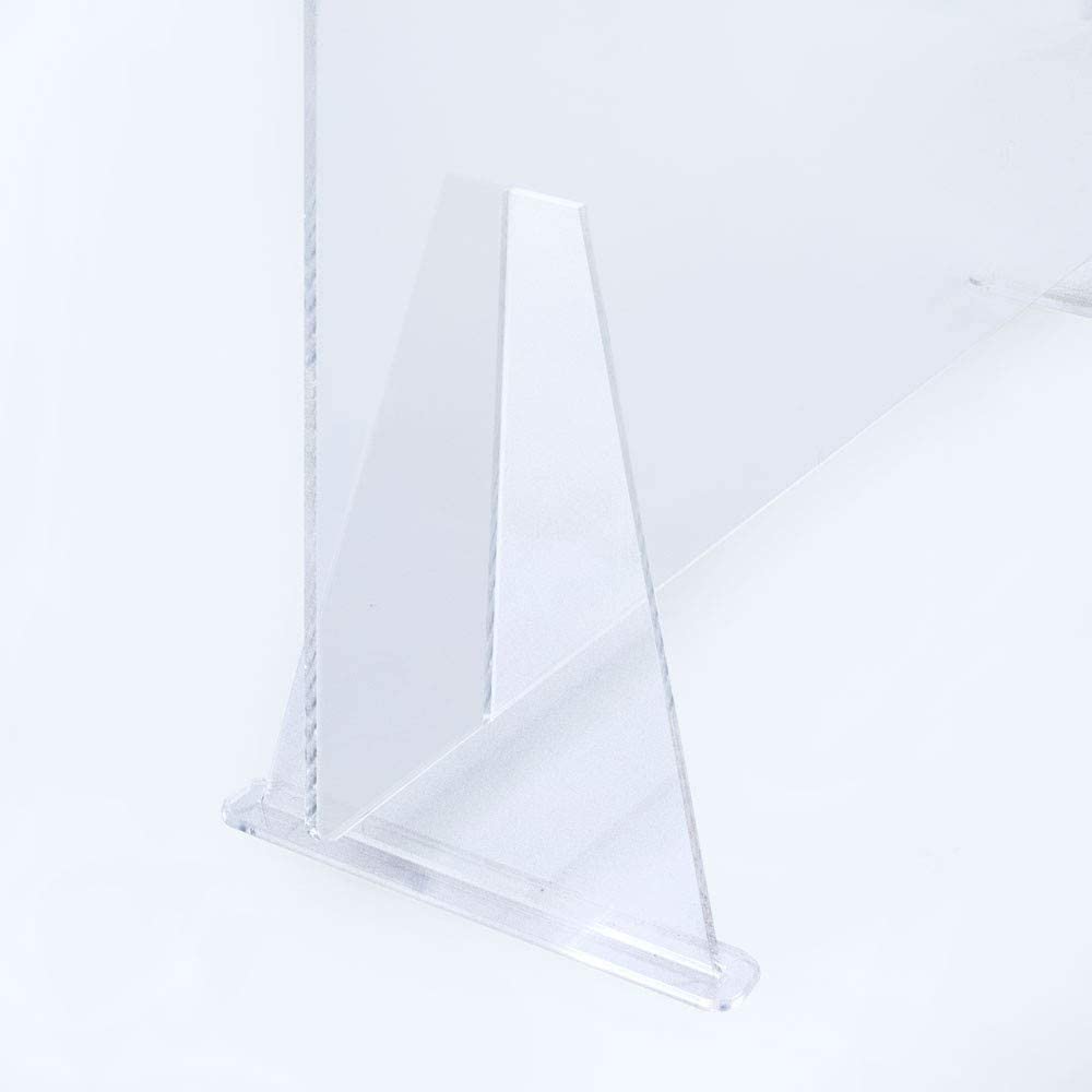 Mampara Metacrilato 4mm 80x80 Con Soporte Protección para oficinas Mampara Mesa Recepción Barrera Transparente Atención Cliente