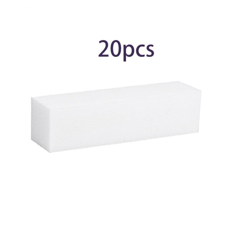 1/5/10/20 st tålig svamp nagelfil vit slipning buffertblock akryl block polish pedikyr manikyr nagelkonst verktyg användbart: 20 st