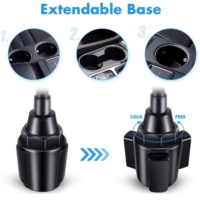 3 Speeds Black Gooseneck Car Cup Holder Fan 6.7inch USB Car Fan 360° Rotation Single-Head Fan for Car SUV Boat