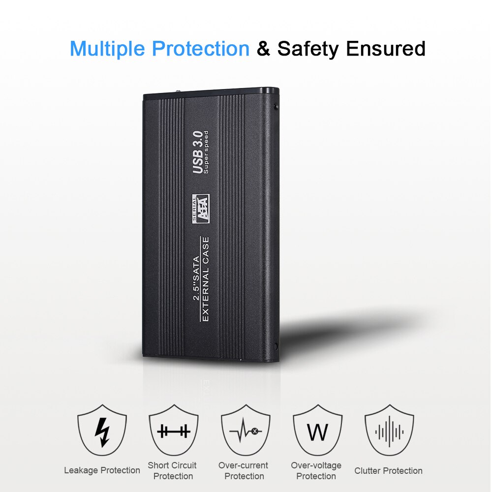 2.5 Inch Harde Schijf Doos SATA Harde schijf Te USB3.0 Converter Adapter Externe Case Duurzaam Met Roestvrij Staal En aluminium Deksels