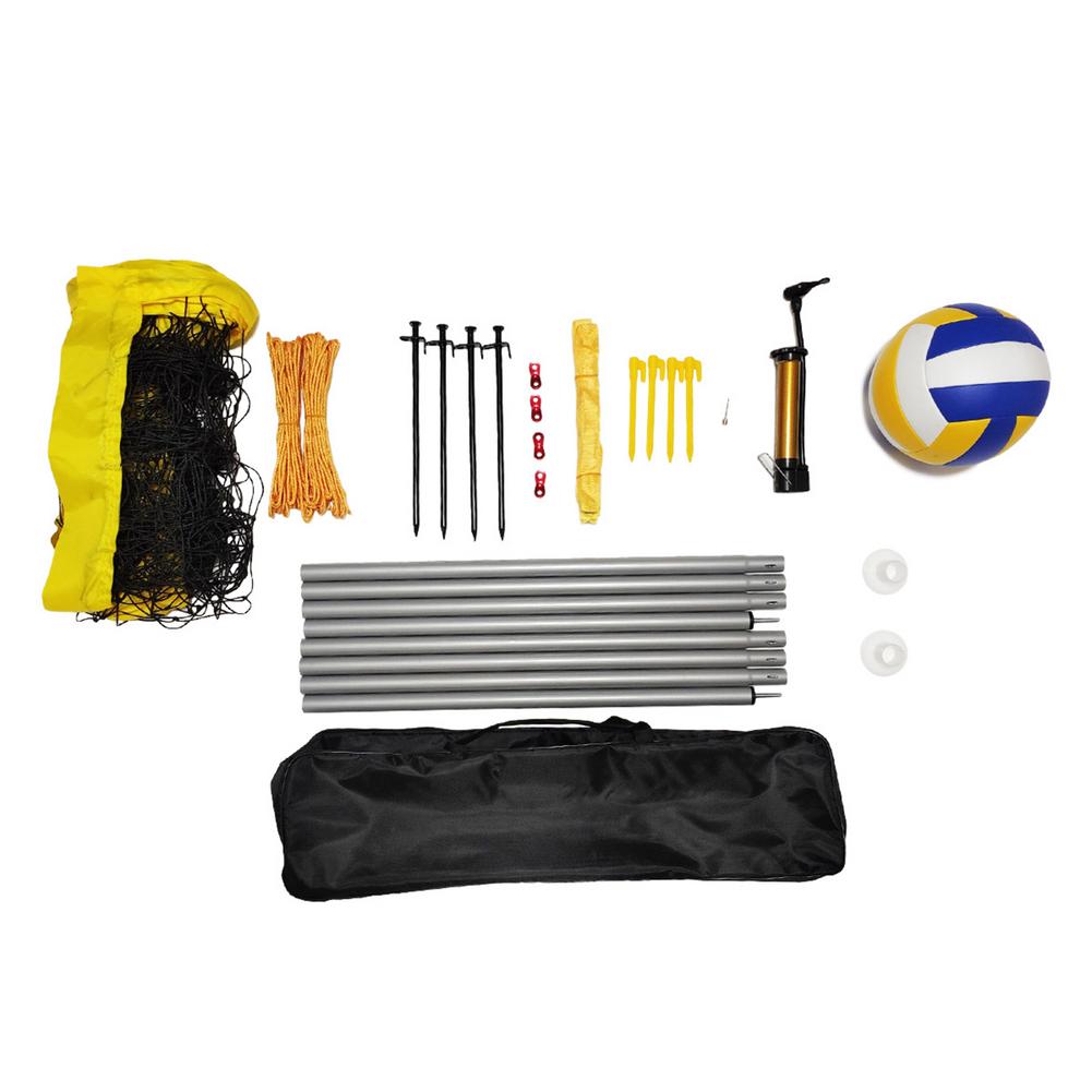 Outdoor Beach Volleyball Net Set Easy Setup Volleyball Net Standard Volleyball Net With Ground Stake Volleyball: Default Title