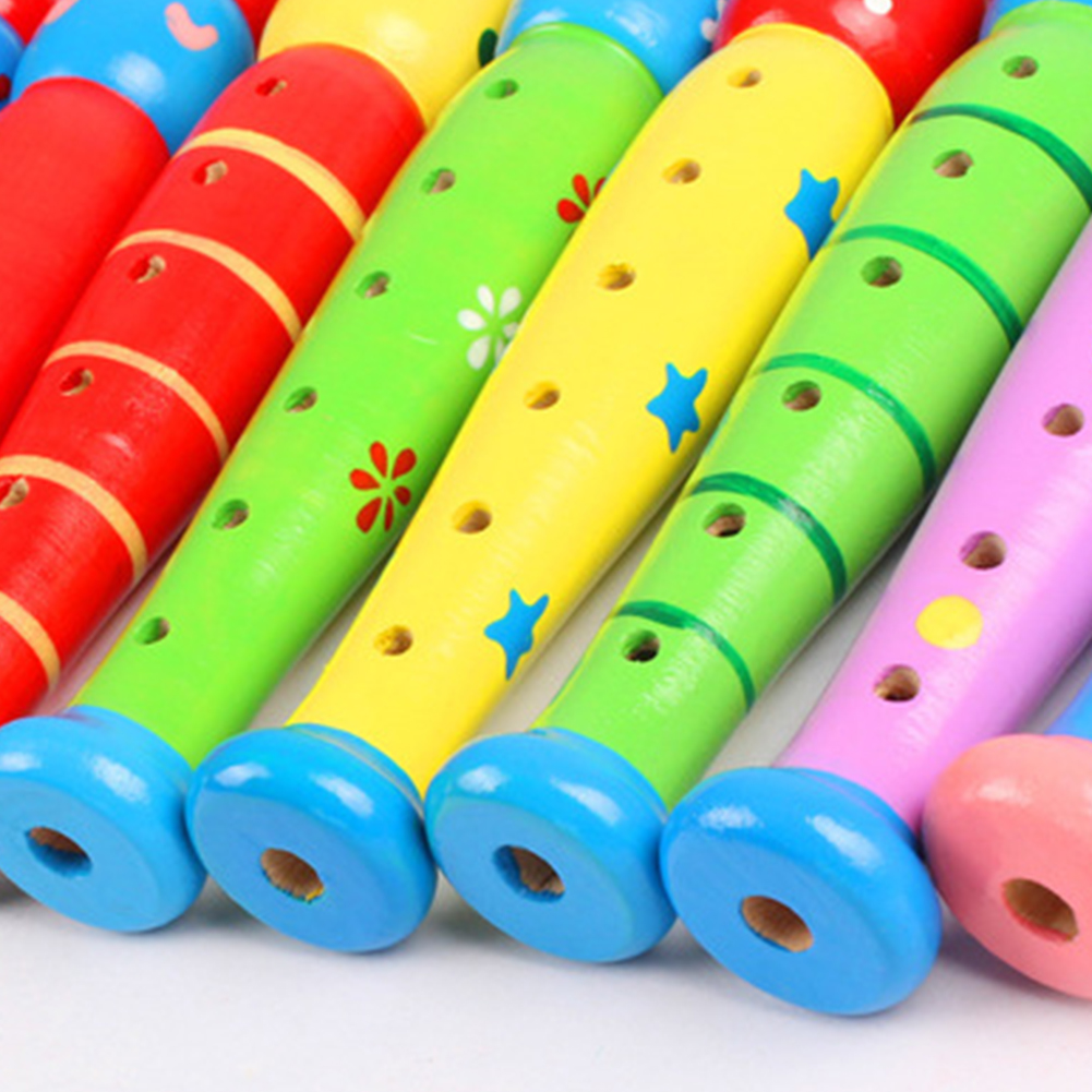 1PC Kids Piccolo Instrument Toy Wooden Children Clarinet 6 Hole Piccolo Woodwind Musical Educational Toy For Children #17