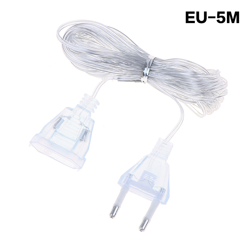 3M/5M EU US Plug Extender Wire Light String Extension Cable Standard Power Extension Cord For Christmas LED String Light: green