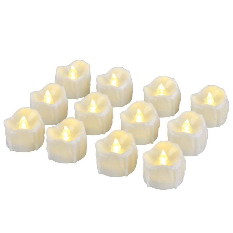 Led Kaarsen, Led Theelichtjes Vlamloze Kaarsen Met Timer, Automatische Modus: 6 Uur Op En 18 Uur Off, 12 Stuks, Warm Wit: Default Title