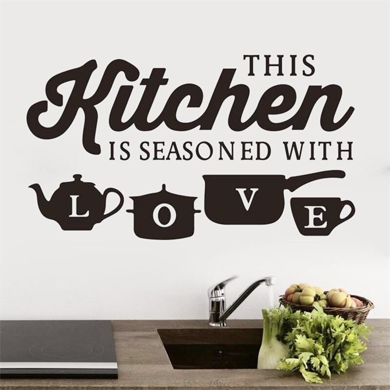 Large Kitchen Wall Sticker Cuisine Coffee Vinyl poster house Decoration Accessories Mural Decor Wallpaper wall stickers