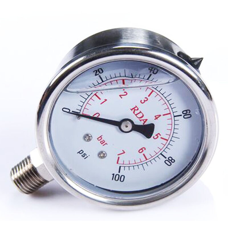 SP 60mm 0-100 psi Radiale rvs manometer Vloeistof Gevulde manometer Air olie water Hydraulische Druk gauge 1/4 NPT