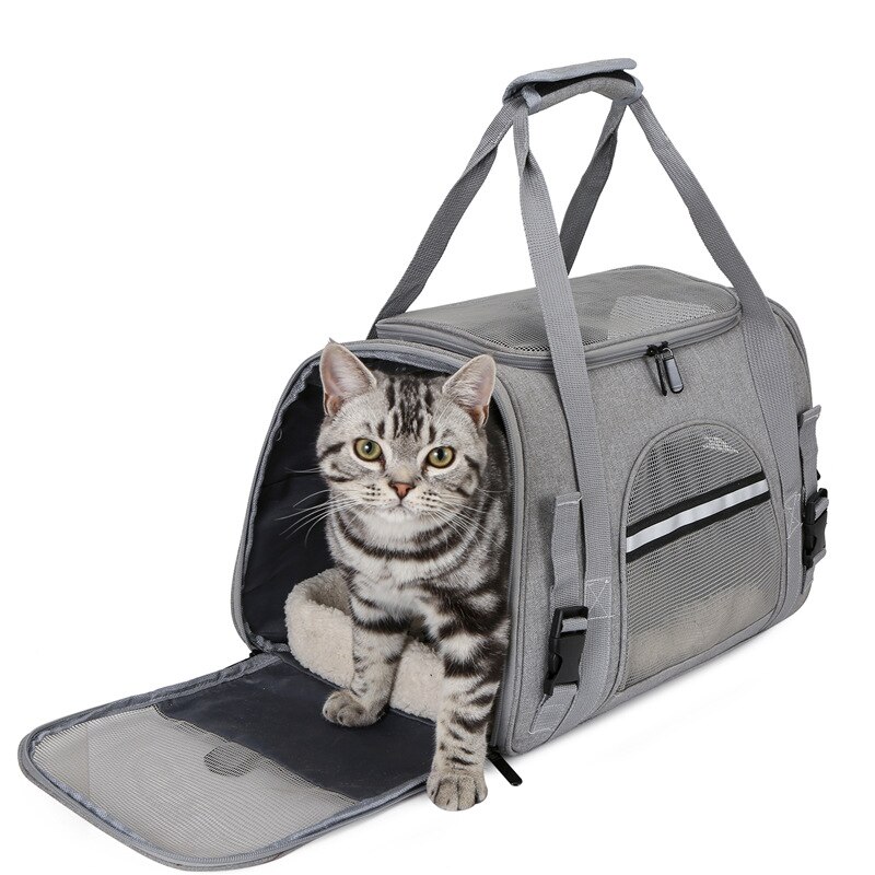 Draagtas voor huisdieren, ademende draagtas voor katten, opvouwbare reistas voor honden, grote capaciteit