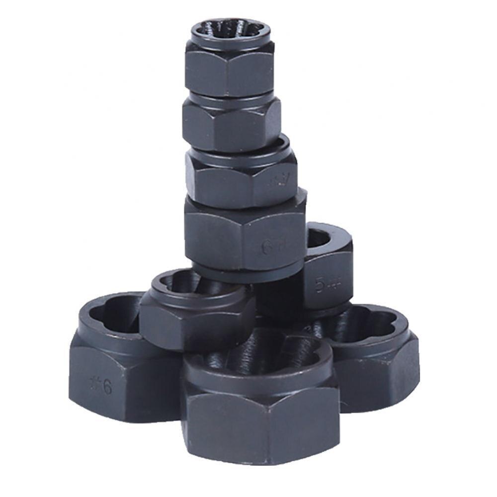 10Pcs Metal Bolt Nut Remover Extractor Kit Damaged Stripped Socket Wrench Set
