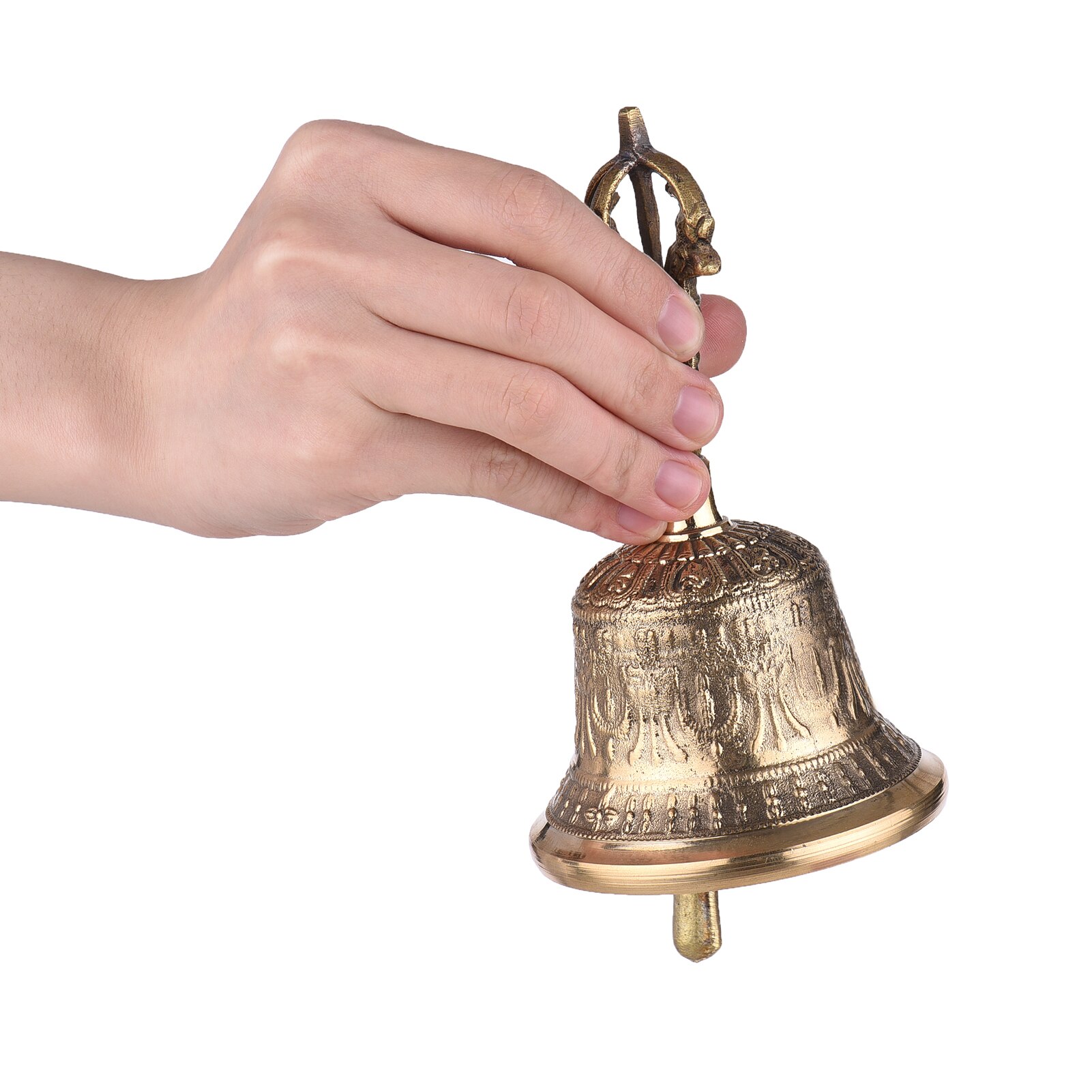 Tibetaanse Boeddhistische Bel Bronzen Hand Bell Met Vajra Padding Voor Meditatie Gebed Percussie Instrumenten Voor Kinderen Muziek Speelgoed