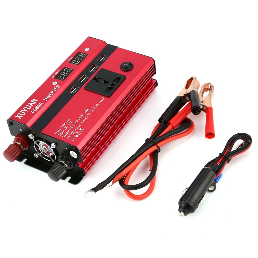 350W Solar Power Inverter DC 12V to AC 220V LED Display Car Sine Wave Converter for Household Appliances