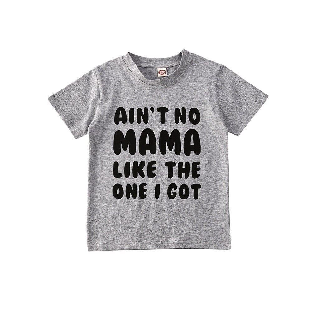 Zomer Peuter Baby Boy Meisje T Shirts Tops Brief Print Korte Mouw T-shirt Tops Katoenen Kleding 1-6 jaar: MOM / 4-5 Years