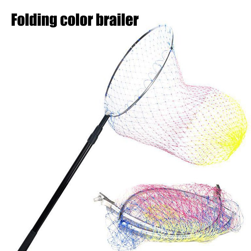 Stainless Steel Brailer Head Round Glue Wire Mesh Folding Fishing Net Bag Sniggle Monofilament 50cm