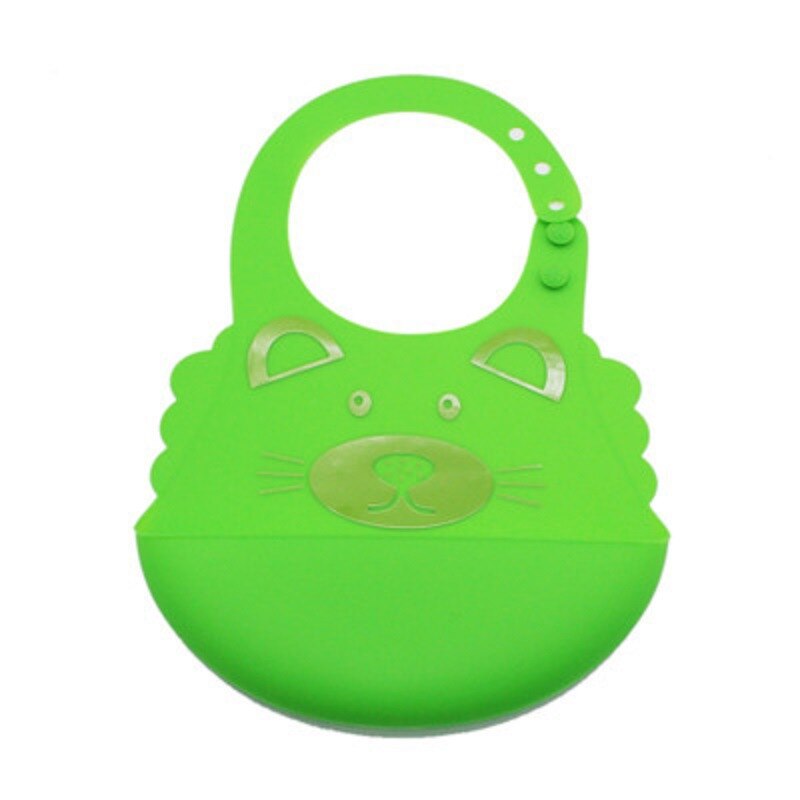 Hylidge Food Grade Silicone Baby Bavaglino Del Bambino Del Fumetto Impermeabile Bavaglino Fibbia Regolabile Alimentazione Bavaglino per Tollder Infantile Tovagliolo Della Saliva: 1PC Green