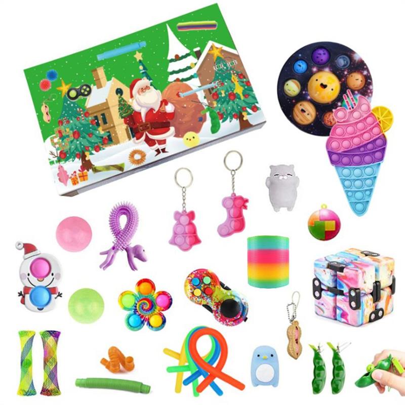 Anti-stress Sensory Toy Set Advent Calendar Christmas Countdown Calendar Blind Box 24 Days Countdown Decompression Toys: type 3