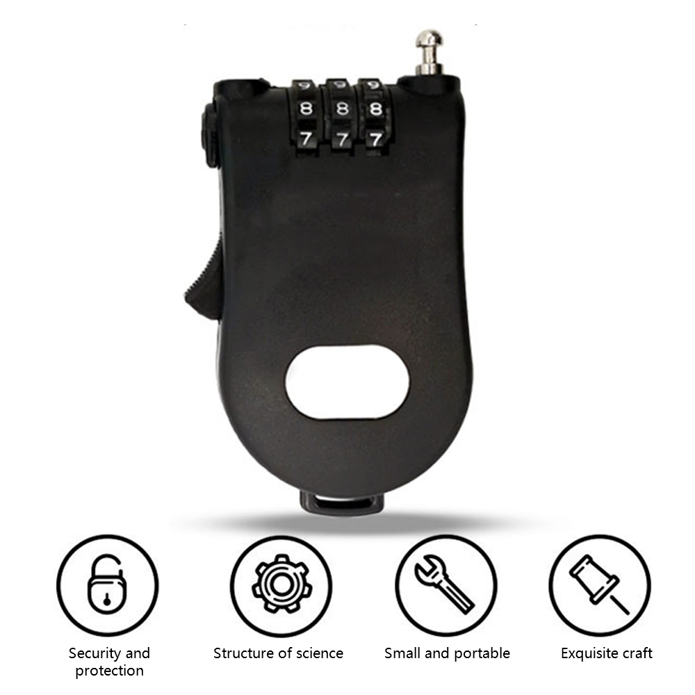 3 Digit Security Code Fiets Kabel Lock Wachtwoord Lange Roller Kinderwagen Hangslot Touw Fiets Mini Uitschuifbare Draad Anti Diefstal Accessoires