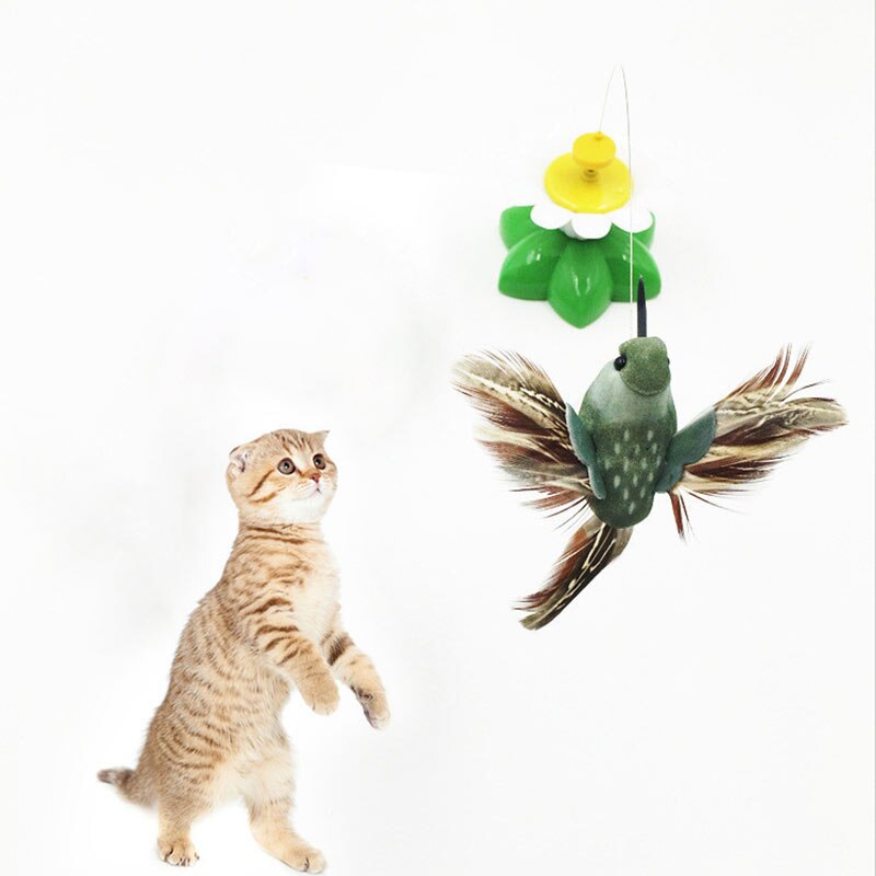 Electric Funny cat random Rotating Bird pet toy Play Butterfly Kitten Teaser Cat Rod Wire Toy For Pet Cat
