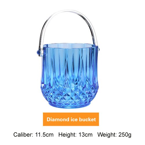 Acrylic Ice Bucket commercial champagne barrel plastic ice bucket hotel bar KTV ice bucket ice bucket wine cooler: A