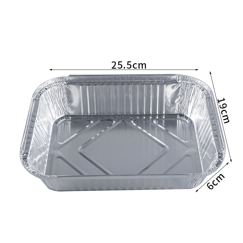 50pcs 1750ML Aluminum Foil Containers With Lid For Restaurant Take-Out Packing Food