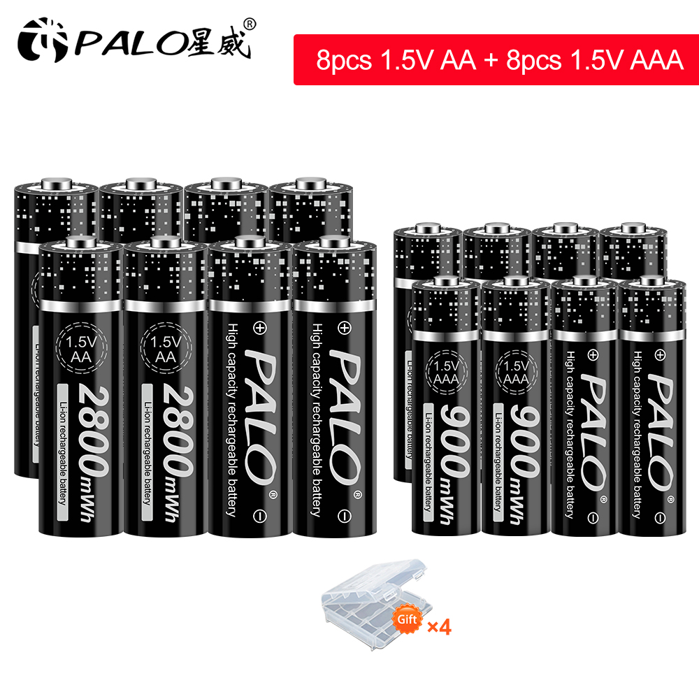 1.5V lithium AA + AAA rechargeable battery 1.5V AA AAA li-ion battery for flashlight toys watch MP3 player aa lithium batteriies: 8AA and 8AAA