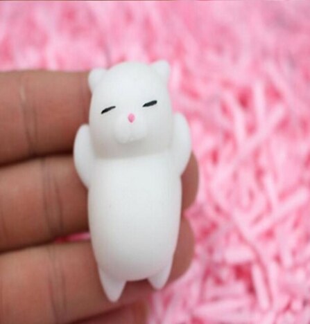 Mochi Squishy Cat Squeeze Healing Fun Kawaii Kids Adult Toy Stress Reliever For Phone Case Straps: white