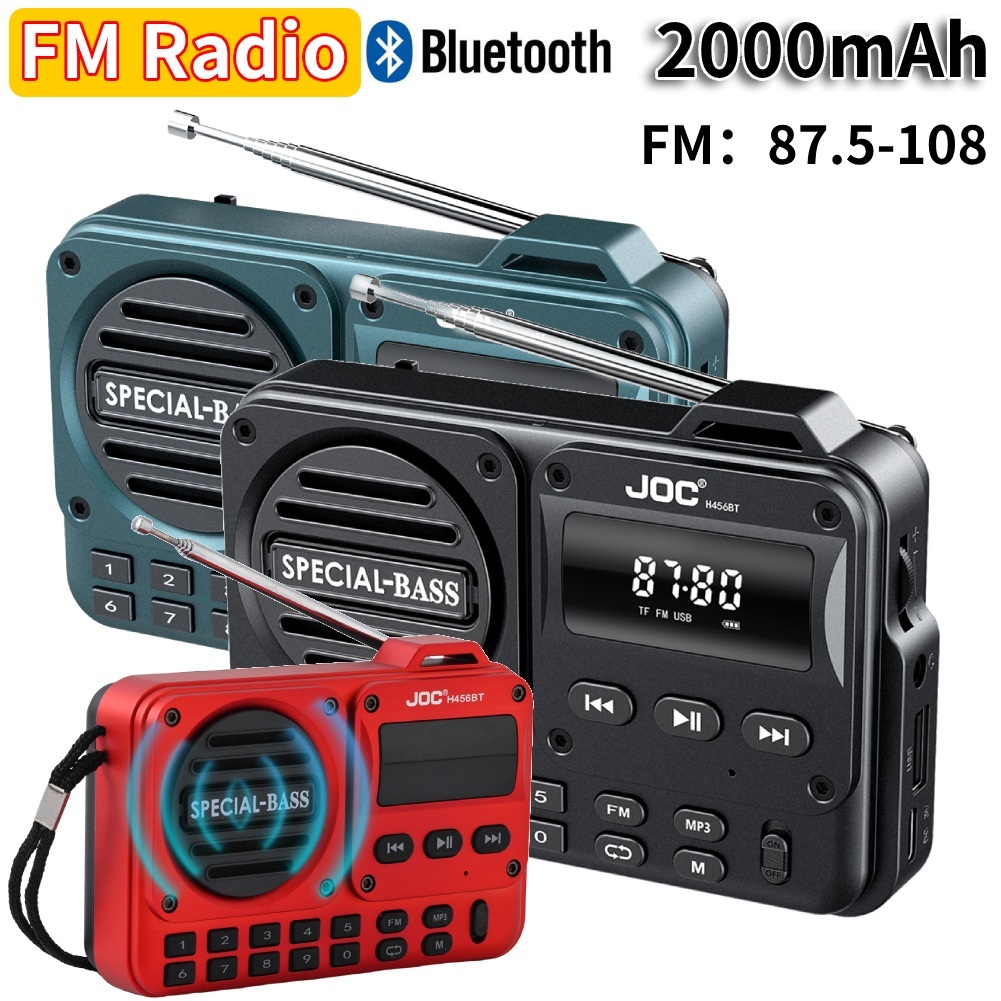 Radio FM Piccola radio portatile Bluetooth 5.4 Altoparlante radio ricaricabile a batteria con display a LED per anziani anziani