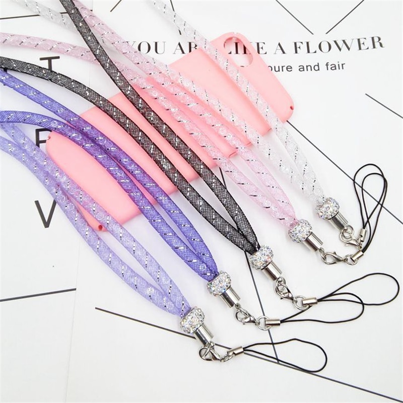 Mobiele telefoonriemen kristallen ketting kralen hanger sleutelhanger hangkoord lasso lanyard nekband badgehouder voor alle telefoons