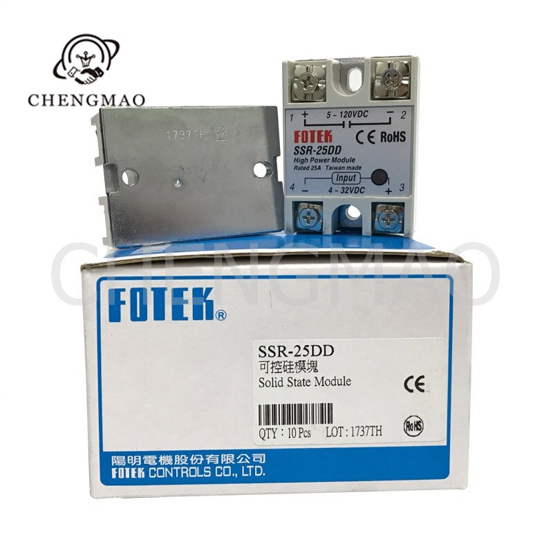 DC-SSR 25DD Fotex Eenfase Solid State Relais Module 25A Dd Ingangsspanning 3-32V Naar 5-60V Output Belasting