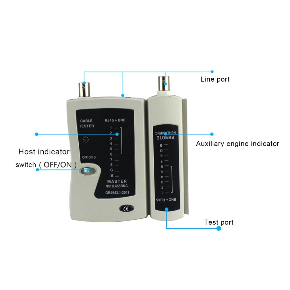 Testeur de câble réseau LAN RJ45 BNC, outil de Diagnostic Portable, Test à distance