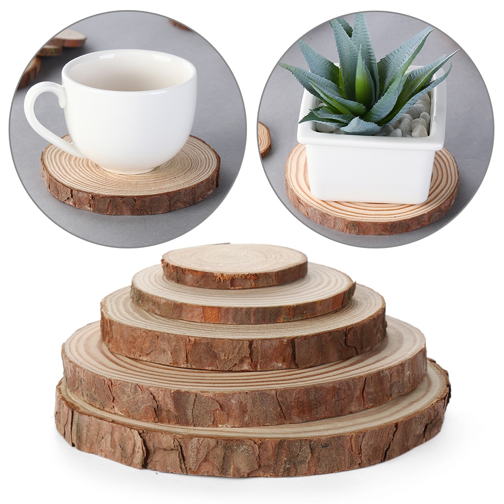 Ronde Natuurlijke Houten Onderzetters DIY Houten Cup Pad Koffie Mok Bekerhouder Tafel Mat Decoratie Keuken Accessoires