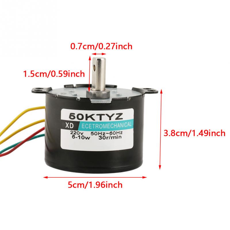 Ac synkronmotor ac-motor 220v 5-50 rpm miniatyr låghastighetsmotor stort kraftmoment synkronmotor cw/ccw