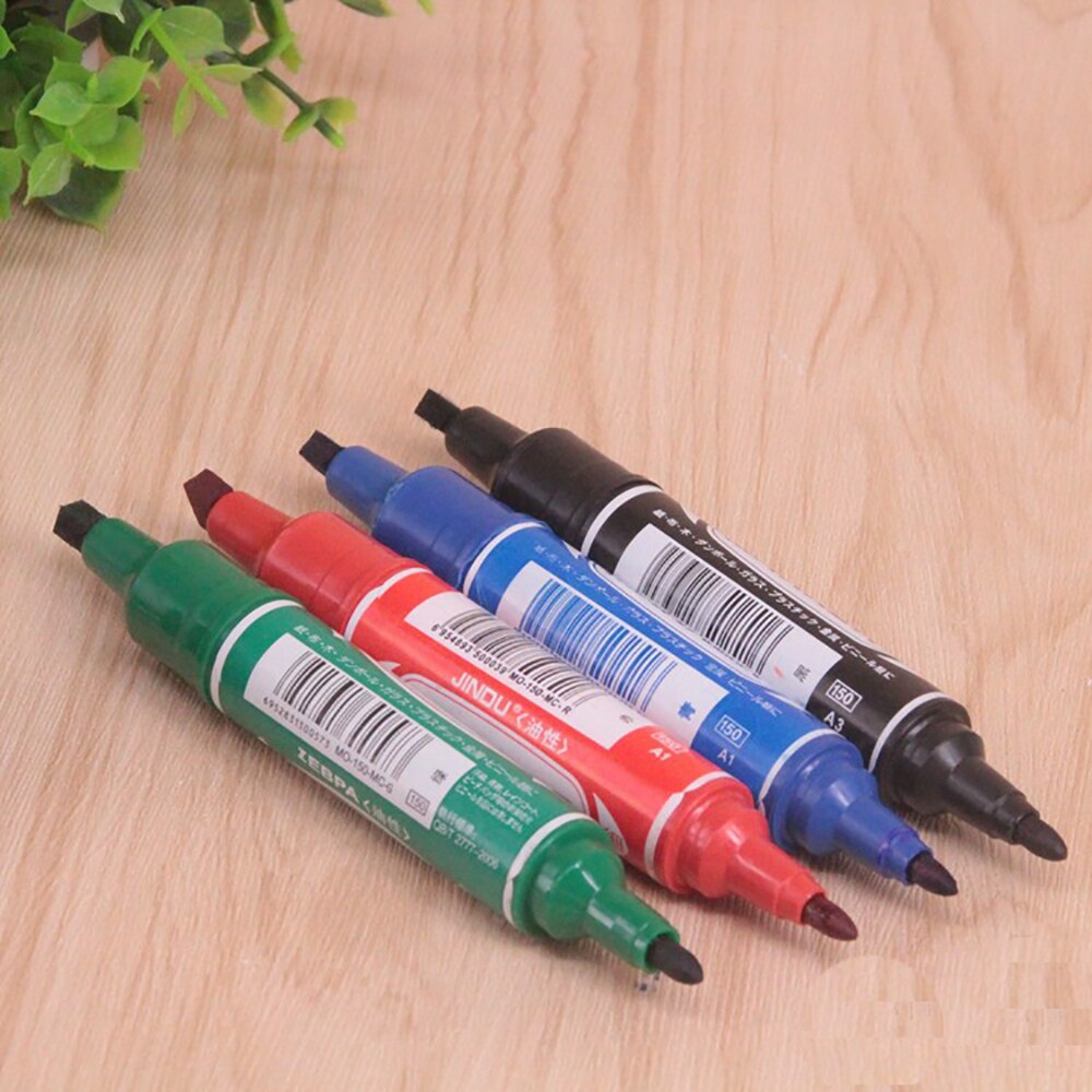 6 Pcs/Lot Zebra MO-150-MC Hi-Mckee Oil-Based Marker 1.5-2.0MM &amp; 6.0MM Dual Tip Marker Pens Office School Supplies