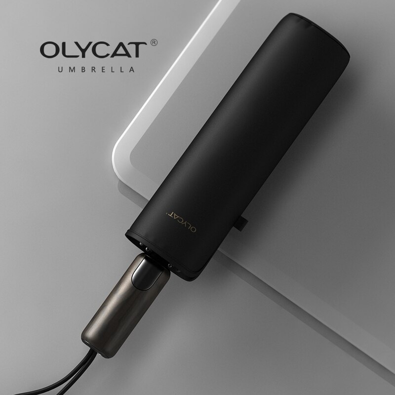 OLYCAT-paraguas para hombre, sombrilla totalmente automática de alta densidad, resistente a la lluvia, estilo Retro, para negocios, alta gama, para exteriores, 3 pliegues, 10k