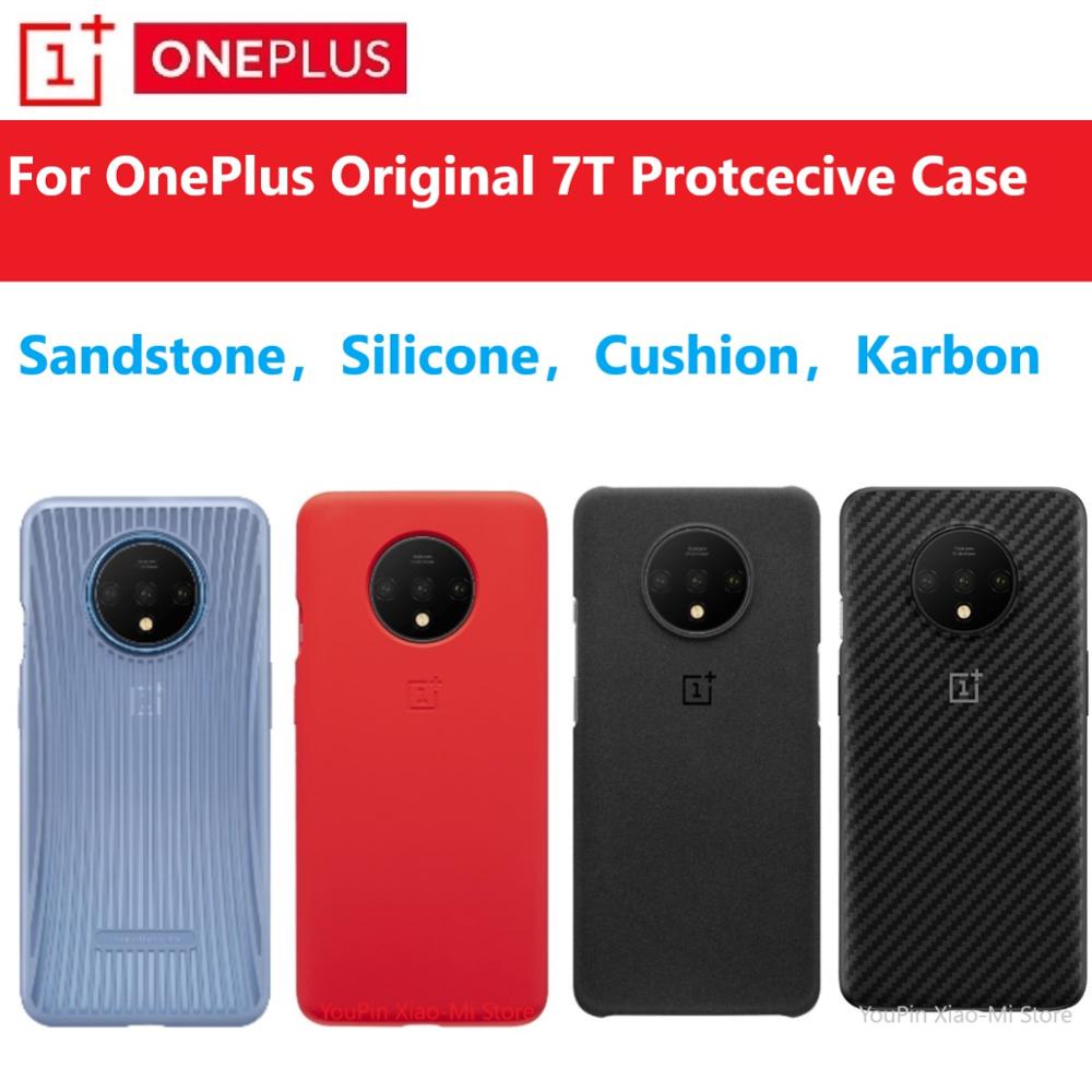 Oneplus d'origine 7T étui Stock HD1903 boîte officielle 100% Original (prix ) Oneplus 7T Silicone Nylon grès Karbon couverture