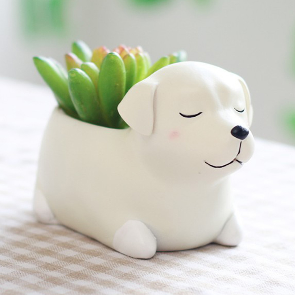 Maceta para resina para suculentas perro Mini maceta Escritorio de balcón Mini maceta flor bonsái jardinera Decoración